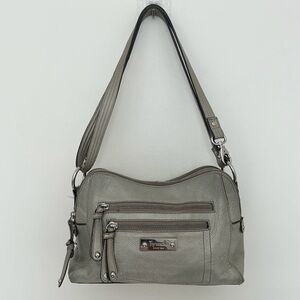 Tignanello silver metallic leather bag